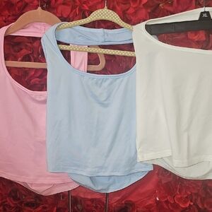 SHEIN Girls Crop Tops - Pink, Blue,Black & White Size 12 NEW- 4 Shirts